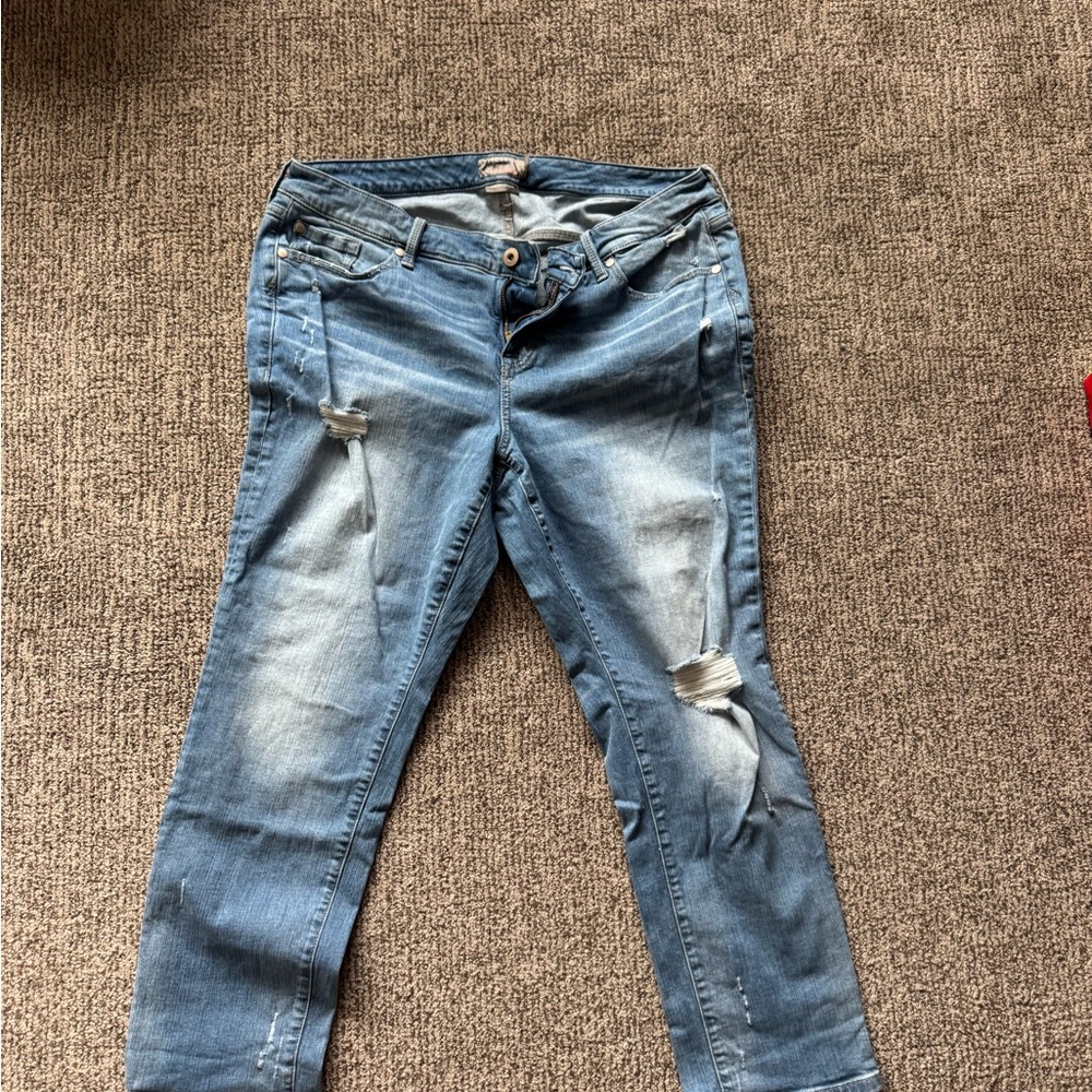 Torrid Light Blue Distressed Ankle Jeans
